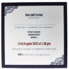 Front of invitation majestic blue and blue border